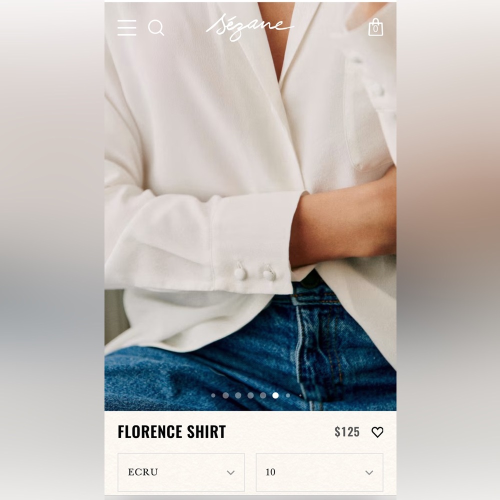 Sezane Florence Shirt: Size 10/42